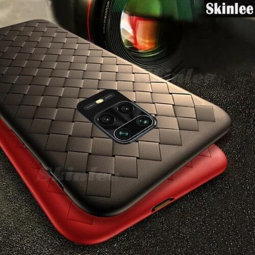 Skinlee For Redmi Note 9S Case Full Protection Cross BV Leather Woven Soft Business For Xiaomi Redmi Note 9 Pro Max Cover