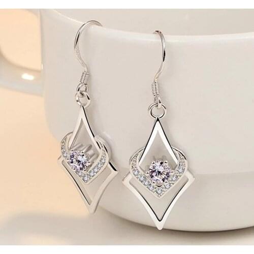 DIWENFU Genuine 925 Sterling Silver Natural Amethyst Jewelry Earring for Women Aros Mujer Oreja Bizuteria Orecchini Drop Earring