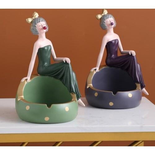 Long Skirt Girl Ashtray Luxury Nordic Portable Ash Tray Weed Cute Gift For Boyfriend Gadgets Smoking Home Accessories