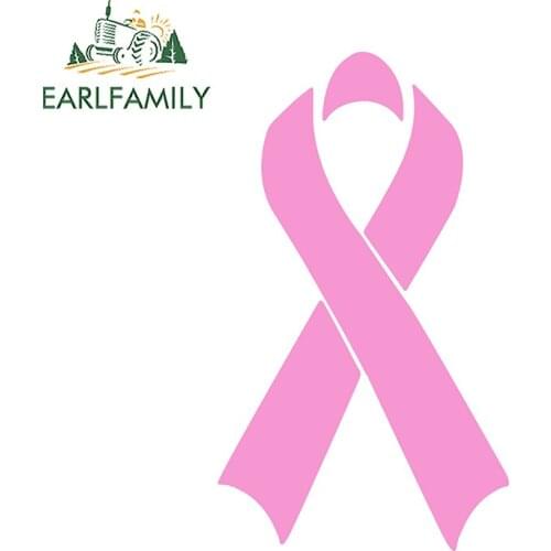 EARLFAMILY 13cm x 7.6cm Auto Car Stickers Pink Ribbon Bow Graphics Decals Fight Breast Cancer Decoration RV VAN Car Accessories