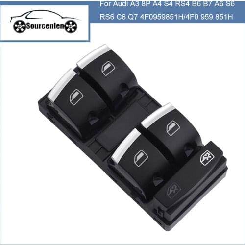 Power Window Control Switch Button For Audi A3 8P A4 S4 RS4 B6 B7 A6 S6 RS6 C6 Q7 4F0959851H/4F0 959 851H