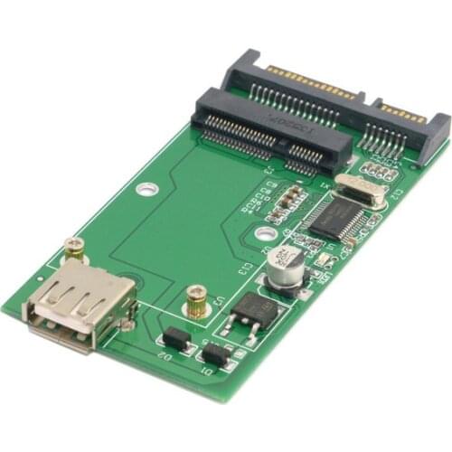 Combo mSATA Solid State Disk SSD to SATA 22pin & USB 2.0 Hard Disk Case Enclosure PCBA