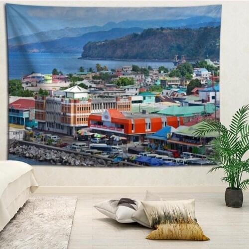 Hot Selling Custom Dominica Wall Tapestry Home Decorations Wall Hanging Tapestries For Living Room Bedroom More size