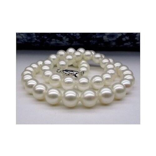 New JAPANESE AKOYA PEARL NECKLACE 9-10mm White 18inch AAAAA