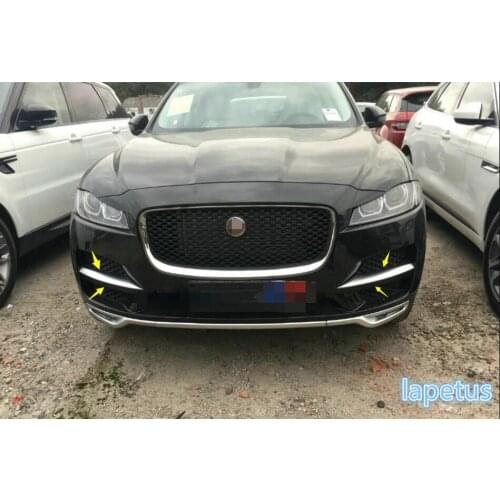 Lapetus Front Head Grille Racing Grill Air Scoop Fog Lamp Lights Decoration Frame Cover Trim Fit For Jaguar F-Pace 2017 - 2020