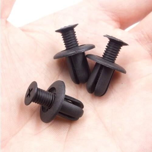 50PCS Plastic screw snaps fastener fits 8.2mm for Hyundai door panel bumper fender molding clips retainers