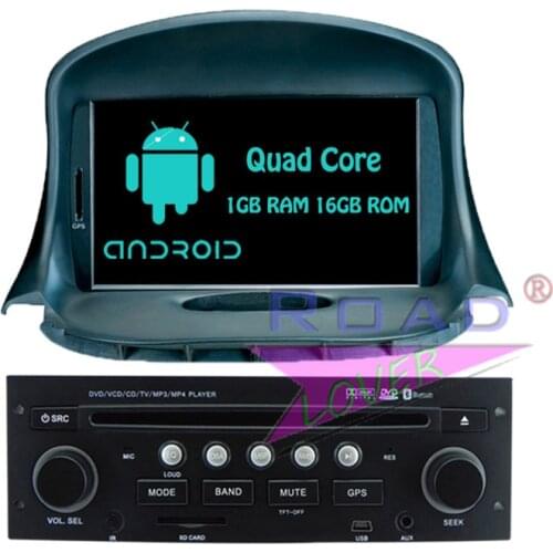 Roadloevr Android 6.0 Car PC DVD Player Media Center For Peugeot 206 Stereo GPS Navigation Single Din Video Magnitol Automotive