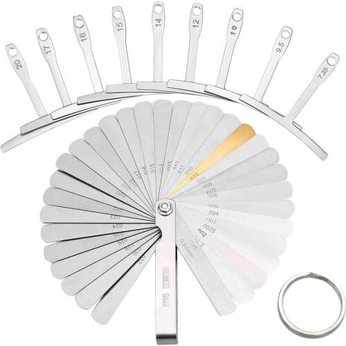 Stainless Steel Feeler Gauge Dual Marked Radius Gauge Luthier Repair Tool