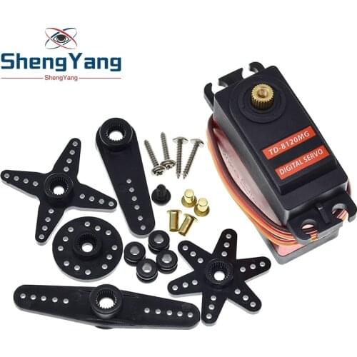 ShengYang TD-8120MG Waterproof Metal Gear Digital Servo with 20kg High Torque 180Angle for RC Remote Control Car Model Vehicle