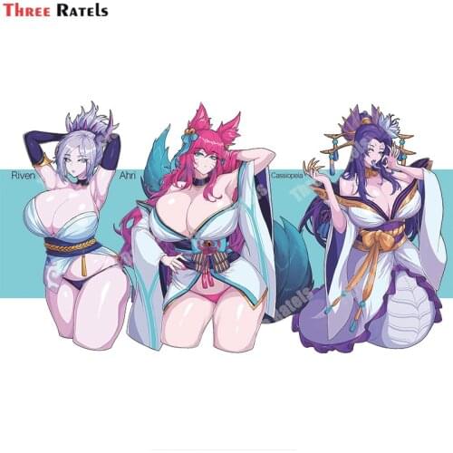 Three Ratels A820 Ahri Riven Spirit Blossom Ahri Cassiopeia Du Couteau Spirit Blossom Riven Stickers And Decals Anime For Car