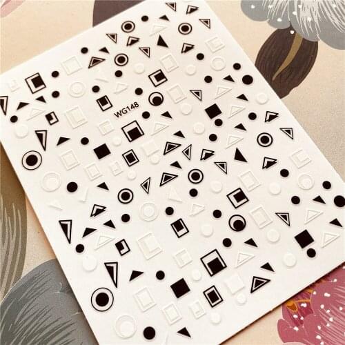 WG-148-149-214 Shape Triangle Pentagram 3D Back glue Nail decal Nail sticker Nail decoration Nail art Nail tool Nail ornament