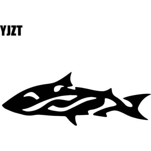 YJZT 5CM*13.9CM Car Door Window Fun Whale Car Sticker Fun Decal Decoration Black/Silver C30-0186