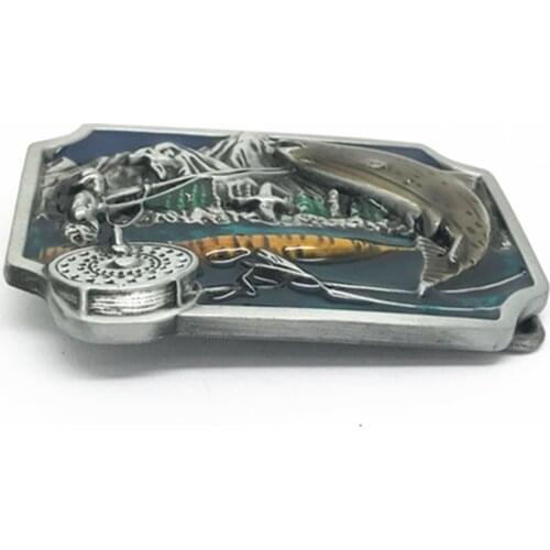 Western buckle forest fish outdoor male ladies boutique general belt buckle for 4.0 belt