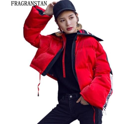 Female 2018 Winter Thicken Keep Warm Ribbon Padded Jacket Fashion Hit Color Turn Down Collar Parkas Lady Casual Short Coat JQ467