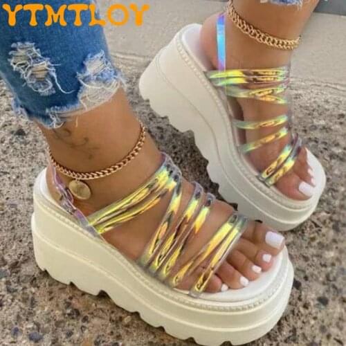 Womens Sandals 2021 Fashion Slope With Thick-soled Two-wear Hot Style Womens Summer Shoes High Heels Non-slip All-match Shoes