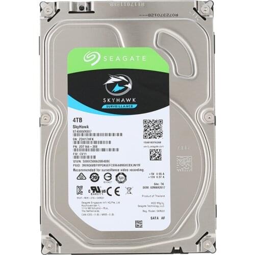 Seagate Skyhawk 4TB Surveillance Hard 5900 RPM SATA 6Gb/s 64MB Cache 3.5-Inch Internal Drive ST4000VX007