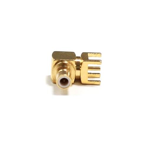 1pc SMB Male Plug RF Coax Convertor Connector PCB Mount With solder post Right Angle Goldplated NEW wholesale