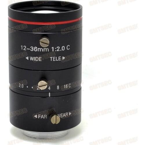 12-36 mm 3x Zoom Varifocal C Mount Lens 1/1.8" F2.0 3MP Professional SMTSEC New CCTV Industrial Machine Vision Lens SL-C1236-3MP