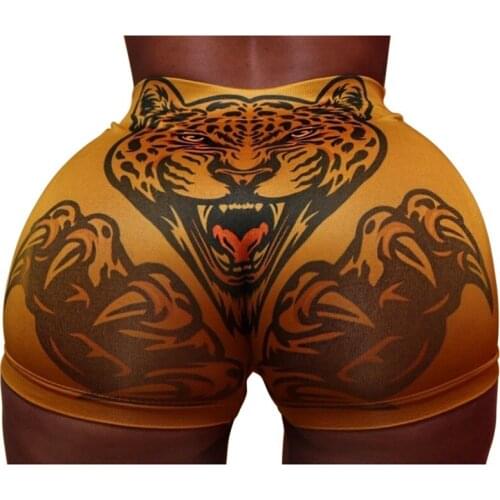 2021 Summer Woman Girls Shorts Elastic Waist Printed High Waist Bottom Sexy Ladies Underwear Clothes Size S-XL