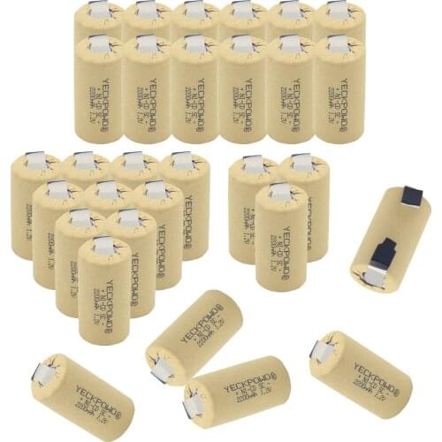 30 pcs 2200mAh sub C battery NICD SC batteries 1.2V Moscow warehouse akkumulator nickel sheets for hitachi for electric drills