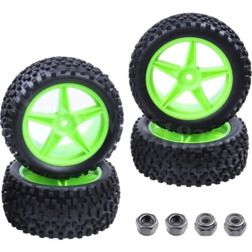 4pcs RC Tires Wheel Rims 12mm Hex For 1/10 Off Road Buggy Car Fit HSP XSTR 94107 Redcat Tornado EPX PRO
