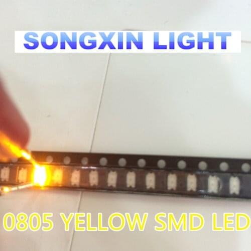 500pcs 0805 Yellow SMD LEDs Super Bright LED 0805 diodes 2012 led Light Emitting Diode 580-590nm