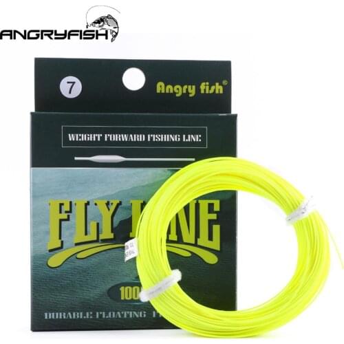 Angryfish WF 5F/6F/7F 100FT Dloating Fly Fishing Line Weight Forward Floating Nylon Backing Line Tippet Tapered Leader Loop