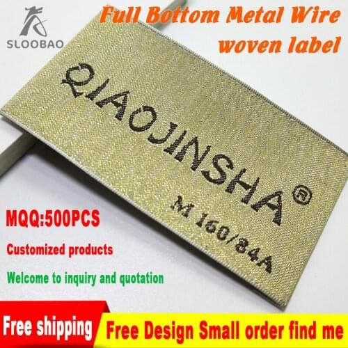 Customized woven labels for clothing cusmtom hand made damask garment tags for clothes sewing fabric label embroidered tag