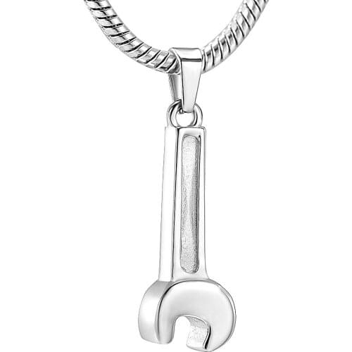 Wrench Tool Cremation Jewelry Memorial Ashes Holder Pendant Stainless Steel Keepsake Urn Necklace for Funeral Gift