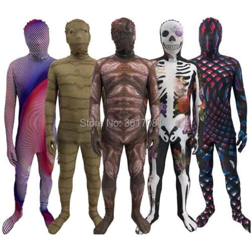 5style cosplay Full Body Suit Spandex Zentai Bodysuit Halloween cosplay costume 3D digital print Ghost Series Anime Stage