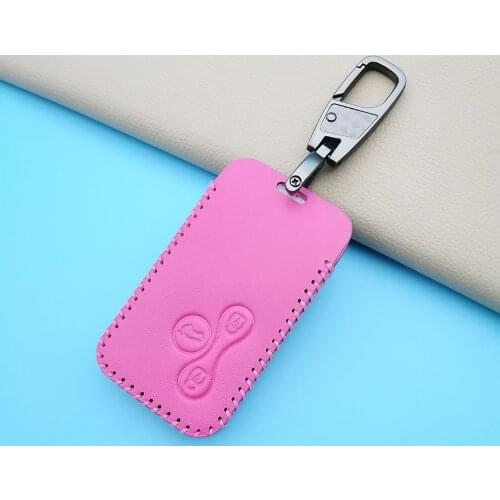 Leather Car Key Cover Case For Renault Clio Logan Megane 2 3 Koleos Scenic Smart Key Dust Remote Control Car Accessories