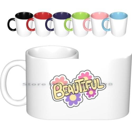 Beautiful Typography With Flowers Ceramic Mugs Coffee Cups Milk Tea Mug Beautiful Typography Flowers Flower Sunflowers Meme New
