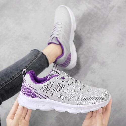 Summer Breathable Women Vulcanize Shoes Comforthable Lightweight Casual Sports Shoes For Women Lac-Up Flats Shoes Tenis Feminino