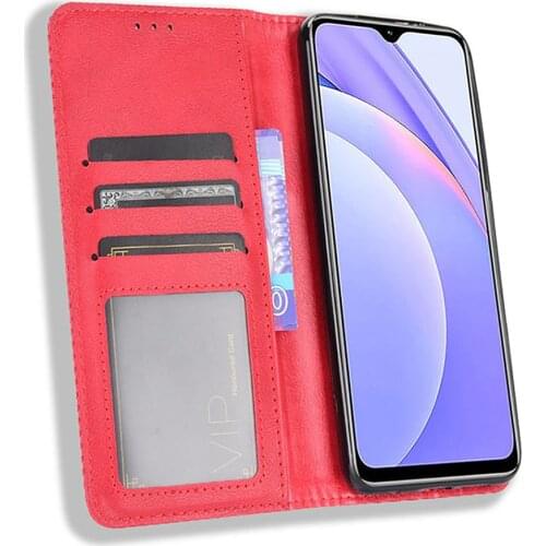 Magnetic Flip Phone Case Wallet Style Protective Sleeve Cover Leather Shell for Redmi 9T Phone