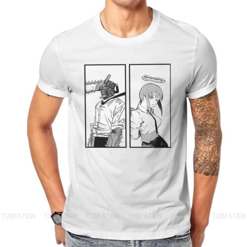 Makima Chainsaw Man Denji Manga T Shirt Vintage Fashion Big size Crewneck TShirt Top sell Harajuku Mens Streetwear