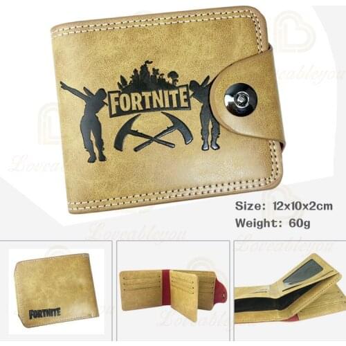 Mens Wallet Leather Fortnite PU Leather Bifold Short Credit Card Holders Coin Money Children Cartoon Wallet Business Purse Male