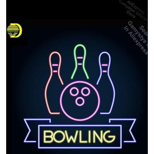 Bowling Club Logo Emblem Neon Signboard Neon Light Sign Real Glass Indoor Neon Sign Affiche Neon Basketball Team Sign Lighting