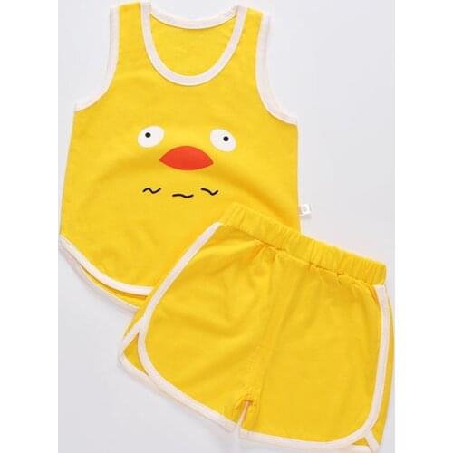 2021 New Childrens Clothing Sets Baby Boy Vest+shorts 2pcs Sets Toddler Kids Girls Outfits Summer Toddler Baby Tracksuit