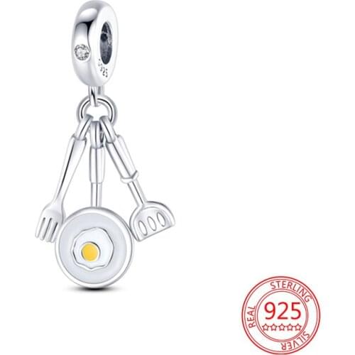 New Hot 925 Sterling Silver Creativity Kitchenware Pan Charms Fashion DIY Jewelry Fit Original Pandora Bracelet For Women Gift