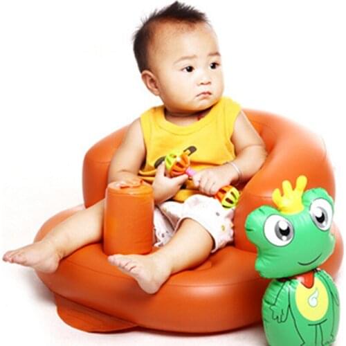 Built-in Pump Portable Baby Chair Inflatable Sofa Cute PVC Cartoon Toy Doll Beanbag Nursing Feeding Seat Safety Bath Seat BB0117