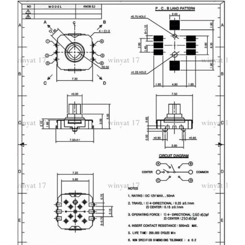 25Pcs Five Way Switch 7X7 SMD For Mobile Navigation Keys Mobile Switch to Multi-directional Switch 7*7mm