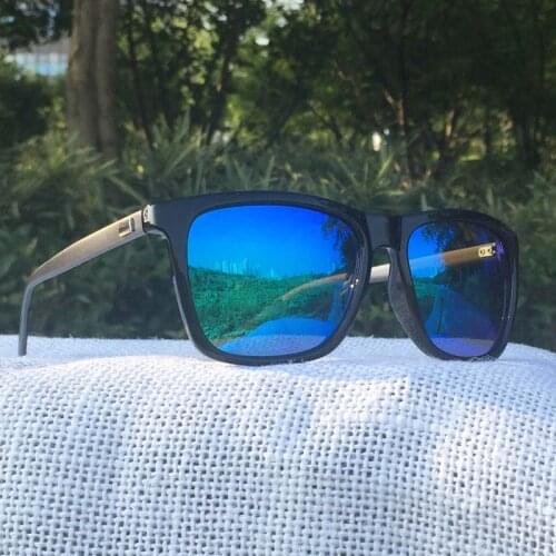 Luxury square sunglasses polarized mens UV400 aluminum legs painted blue lenses night vision women sun glasses