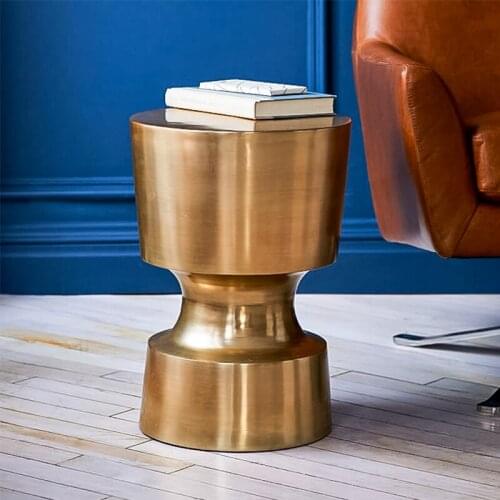 Light luxury creative sofa side table living room art designer bedroom table lamp round pier stool