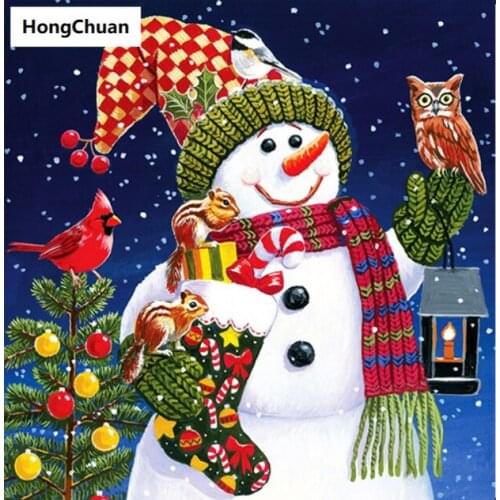 Christmas cute snowman 5D DIY square/round diamond painting cross stitch mosaic diamond embroidery home decoration gift
