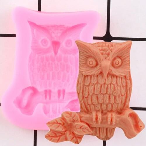 Woodland Owl Silicone Mold Jewelry Polymer Clay Resin Molds Fondant Cake Decorating Tools Chocolate Candy Cookie Baking Moulds