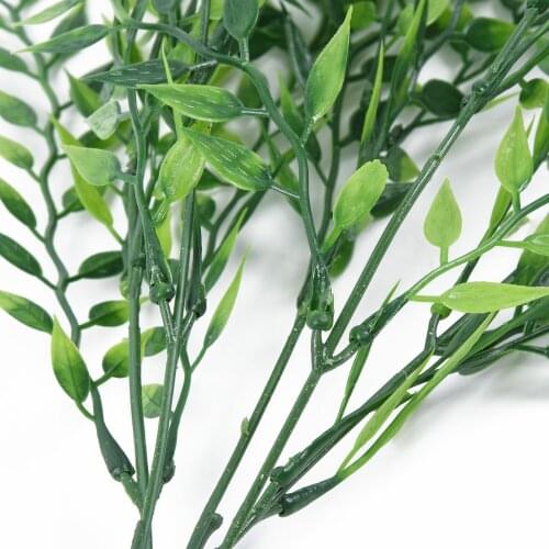 Grass Leaf Bouquet Plastic Artificial Flower Fern Plant Green Grass Home Office
