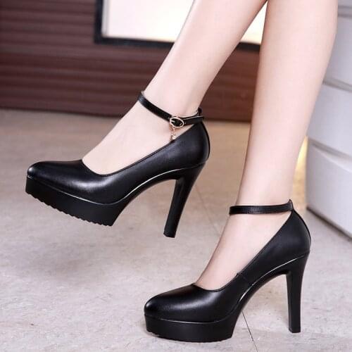 Ankle Buckle Stilettos Shoes Women Pumps 2021 Spring High Heel Shoes Elegant Office Shoe Ladies Wedding Shoes Big Size 41 42