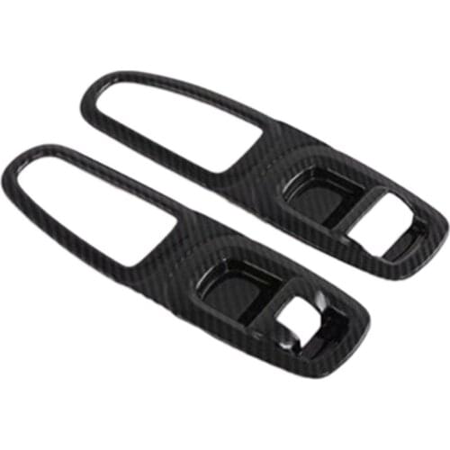 Carbon Fiber ABS Car Inner Door Handle Armrest Window Lift Cover Trim Fit for Ford Transit 2017 Tourneo Custom 2016