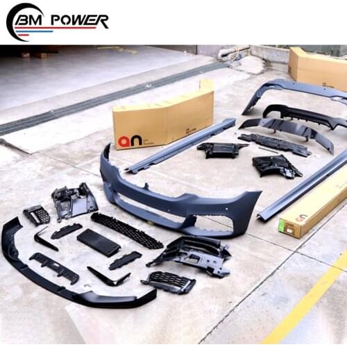 High quality! 5series G30 MT style pp material body kit with front bumper rear bumper side skirt body kit