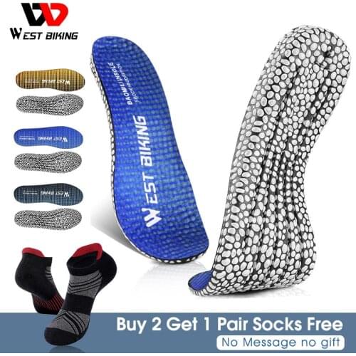 WEST BIKING Memory Foam Shoes Insoles Foot Active Sports Orthotic Insoles Deodorant Breathable Cycling Sneaker Running Insoles